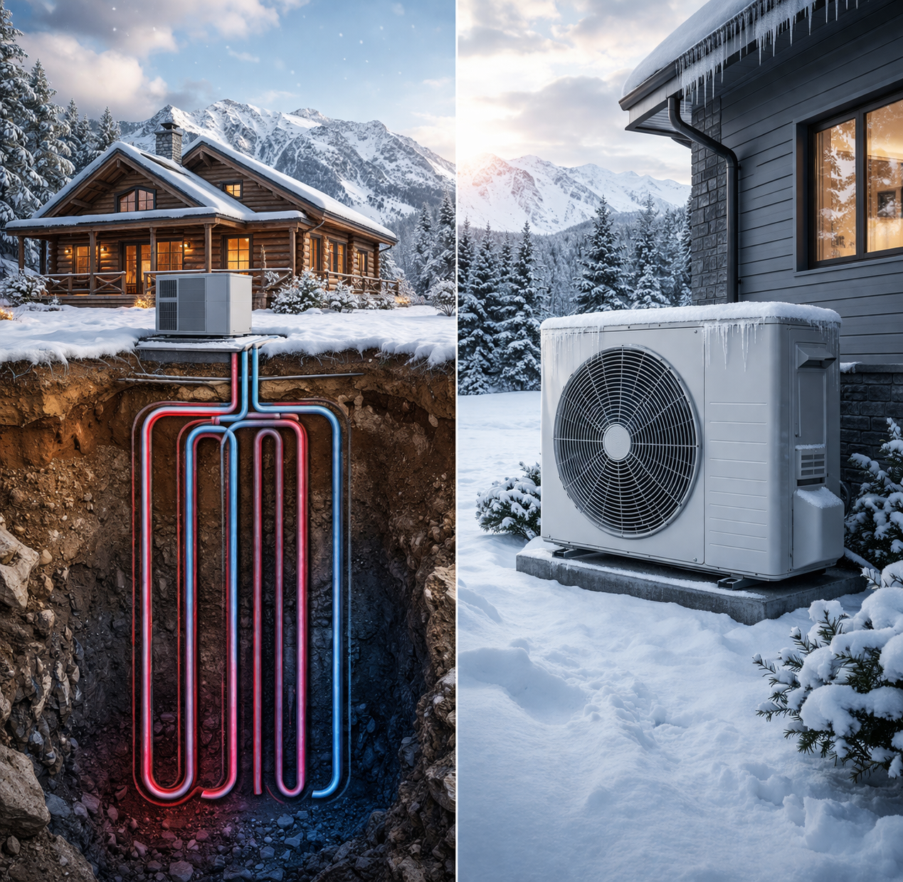 Geothermal vs Air-Source Heat Pumps